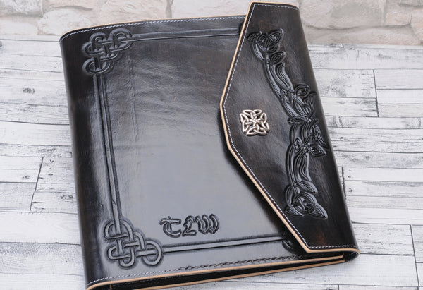 9x12 inches Large Celtic Leather Folio, Custom Personalized Gift, Handmade Journal, Leather Notebook, Sketchbook, TiVergy Leather Book