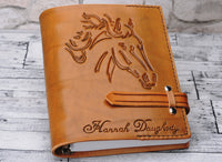 Horse Leather Book, Personalized Journal, Medieval Journal, Diary, Notebook, Brown leather Journal, Personalized gift, TiVergy Journal
