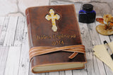 A5 7x9 inches Ages Church Cross Leather Journal Notebook Diary Book Personalized Gift Custom Book  TiVergy Stitched Journal