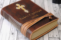 A5 7x9 inches Ages Church Cross Leather Journal Notebook Diary Book Personalized Gift Custom Book  TiVergy Stitched Journal