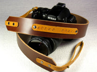 Camera Strap, Personalized Leather Camera Strap, Leather Strap for Camera, Nikon strap, Canon strap, Pentax strap, Sony strap, Panasonic strap, Personalized Gift, TiVergy