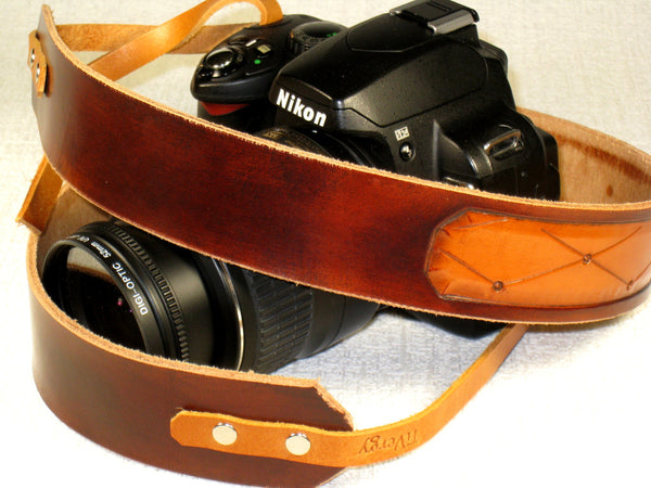 Handmade Leather Camera Strap, Personalized Camera Strap, Nikon strap, Canon strap, Pentax strap, Gift camera strap, TiVergy